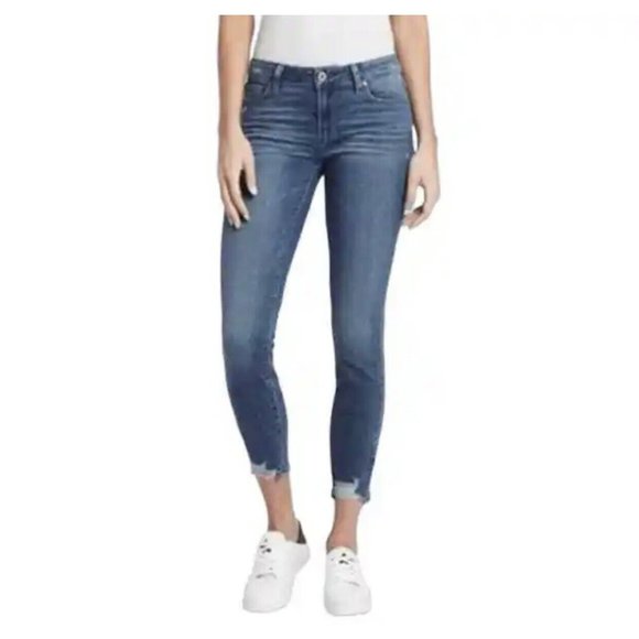 Paige Women's Verdugo Crop Raw Fringe Hem Size 29 Stretchy Skinny - Picture 1 of 10